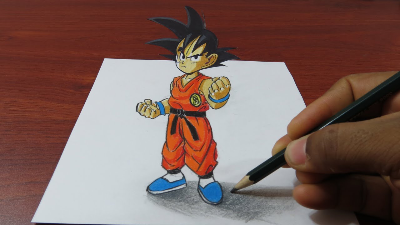 1280x720 How To Draw 3d Goku Easy