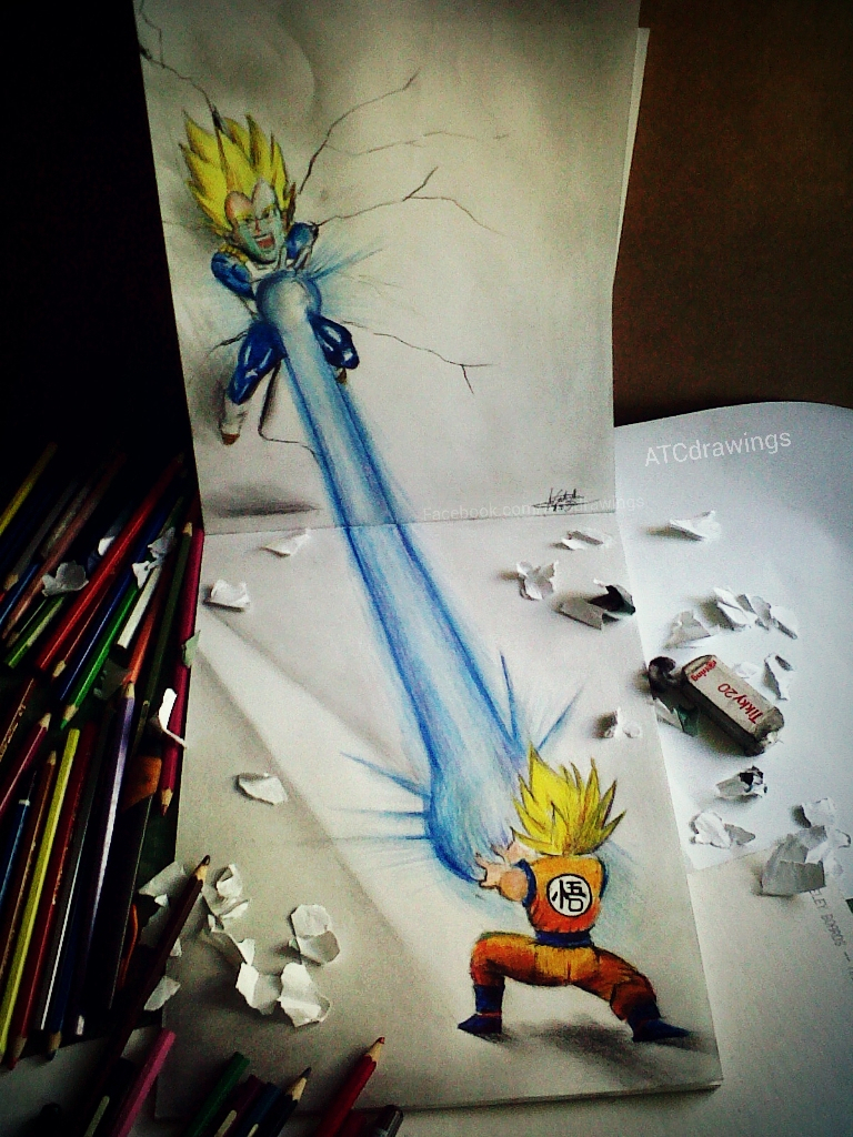 768x1024 Dragon Ball Z 3d Drawing 3d Drawings Dragon Balls Drawing 3d Goku