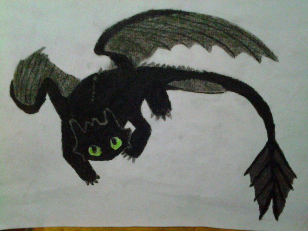 1024x768 Charcoal Toothless The Night Fury Dragon By Coop500