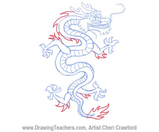 550x455 Chinese Dragon Art Lessons How To Chinese Dragon