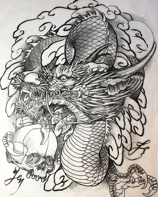 640x799 Original Dragon Drawing Of A New Sleeve Design By @jessyentattoo