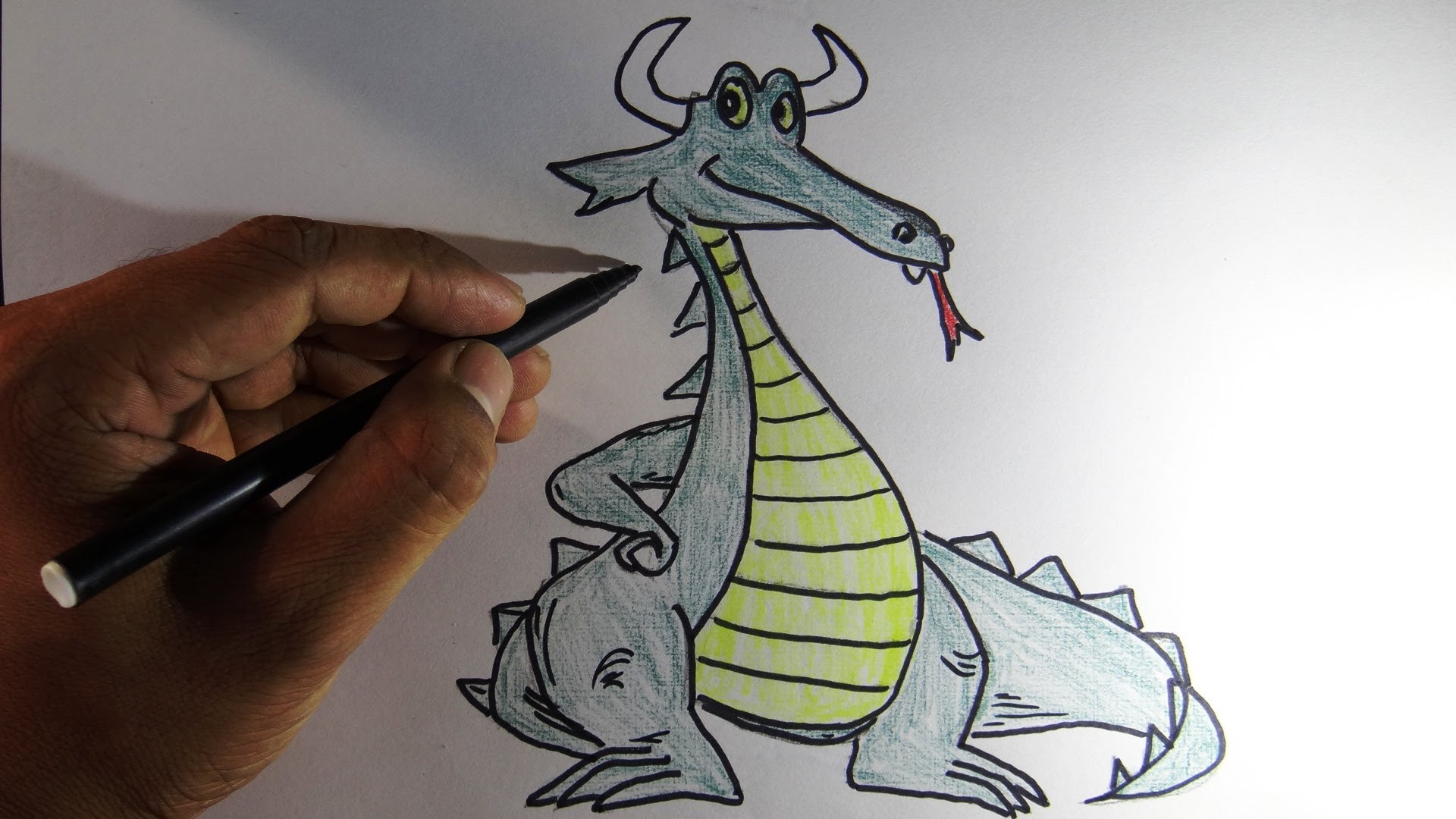 1920x1080 How To Draw A Cute Dragon For Kids