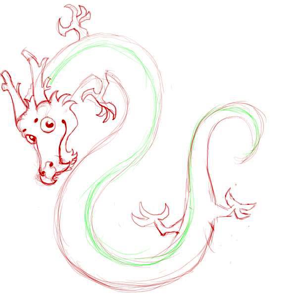 600x600 Chinese Dragon Drawing
