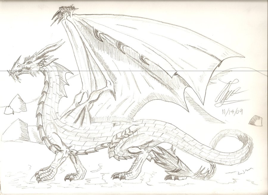 900x654 My First Good Dragon Drawing By Leonopteryxdragon