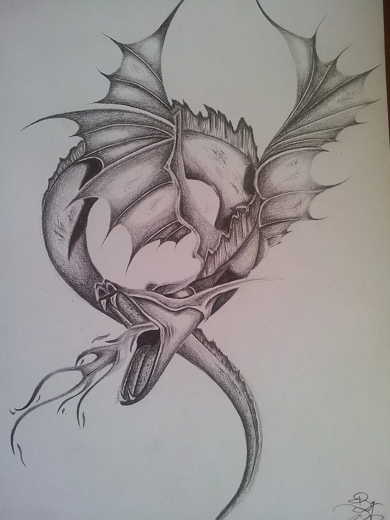 774x1032 Fantasy Dragon Pencil Drawing