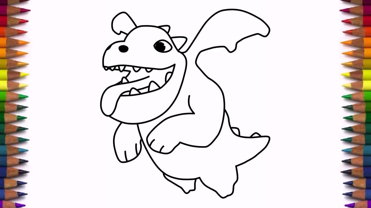 1280x720 Drawings Of Baby Dragons Dragon Coloring Pages How To Draw