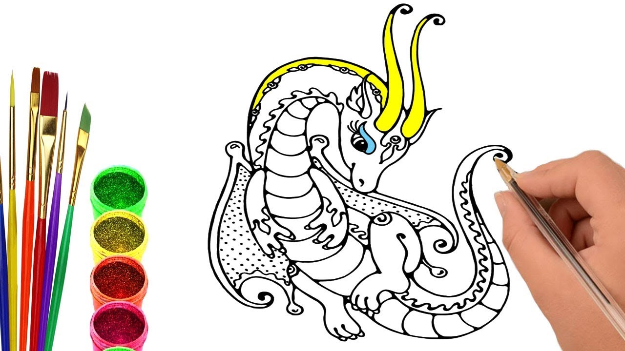 1280x720 How To Draw Dragon, Dragon With Alien, Coloring Book And Coloring
