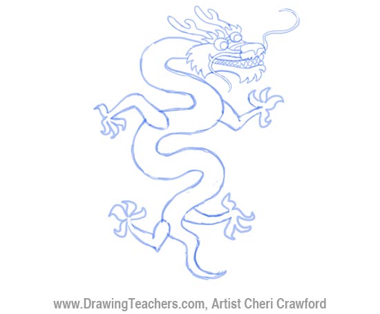 550x455 Chinese Dragon Drawing