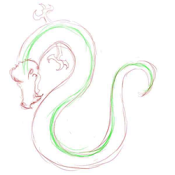 600x600 Chinese Dragon Drawing