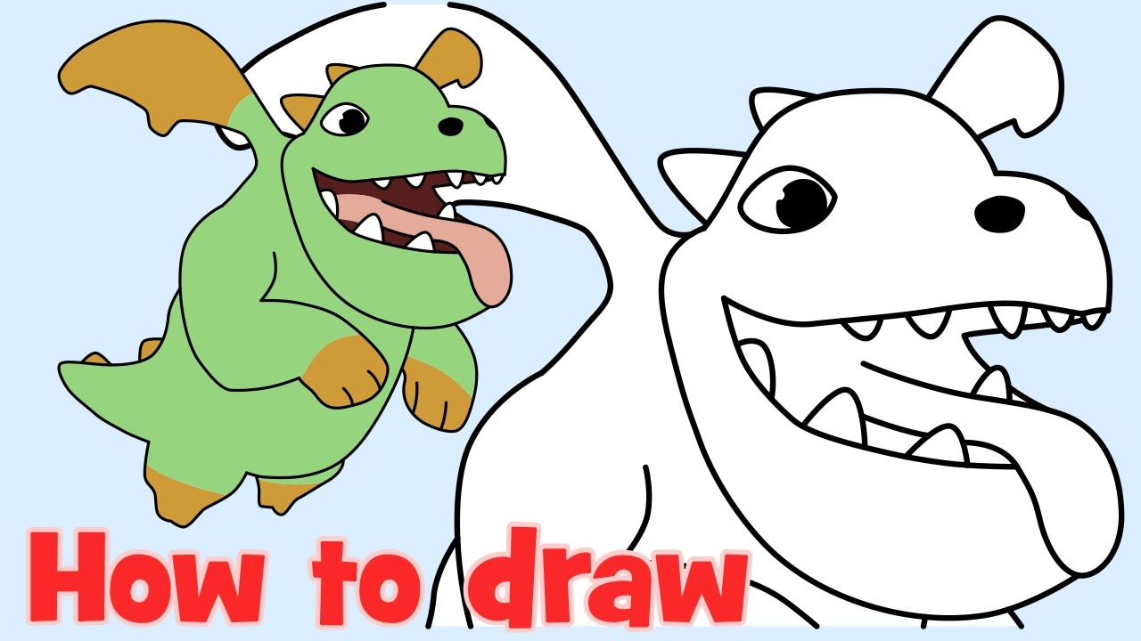 1280x720 Baby Dragon Drawing How To Draw Baby Dragon From Clash Of Clans