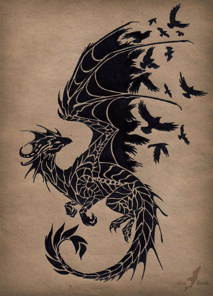 700x971 Black Raven Dragon By Alviaalcedo
