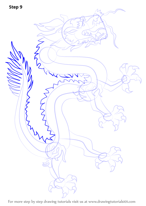596x843 Learn How To Draw A Chinese Dragon (Dragons) Step By Step