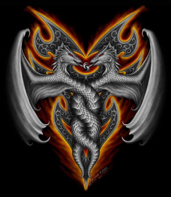 600x689 Twin Dragon's Fire By On @