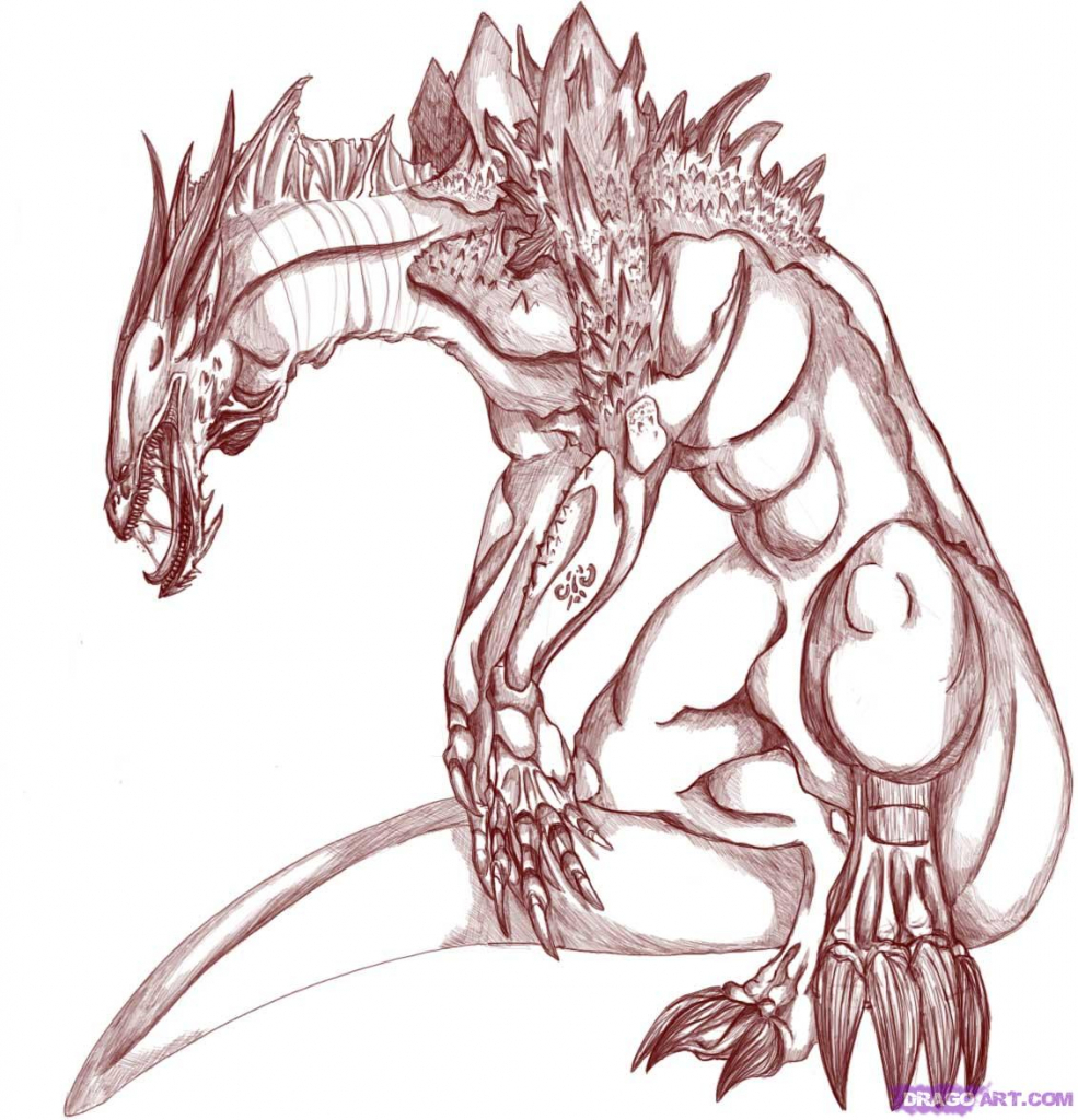 985x1024 Cool Dragon Drawings How To Draw A Mercenary Dragon Step Step