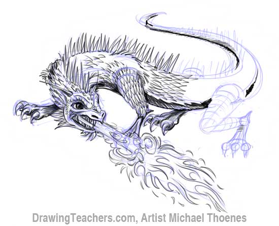 550x444 How To Draw A Dragon Lizard 10.jpg