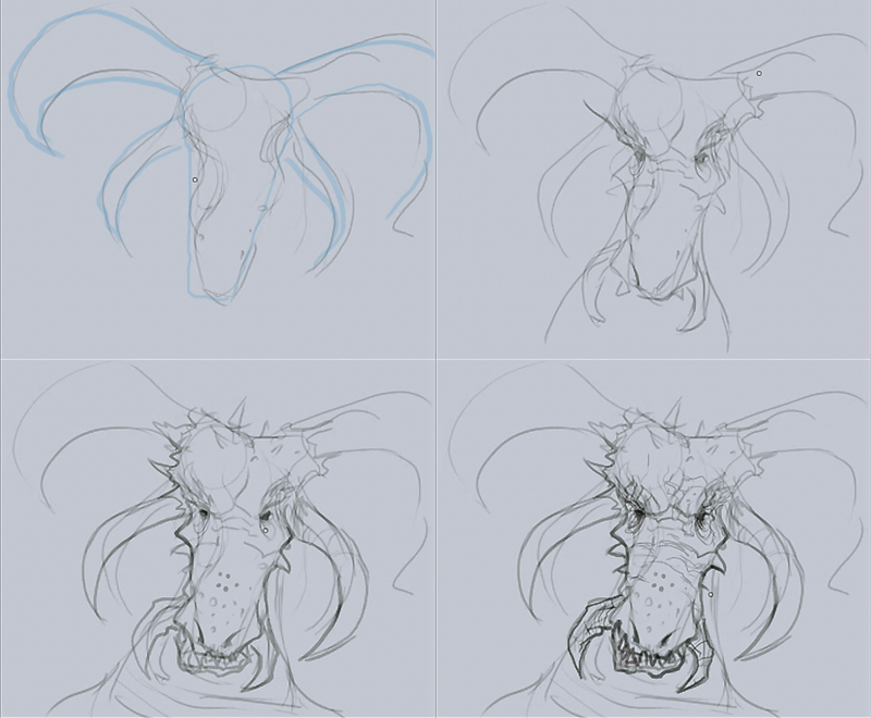 800x660 To Draw Dragon Head