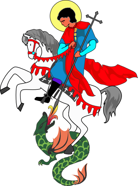 444x597 Saint George And Dragon Drawing Clip Art