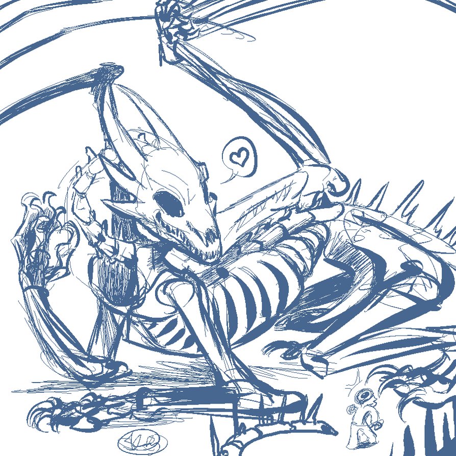 894x894 Feral Bone Dragon By Trueokamiamaterasu