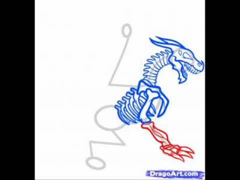 480x360 How To Draw A Dragon Skeleton Step By Step
