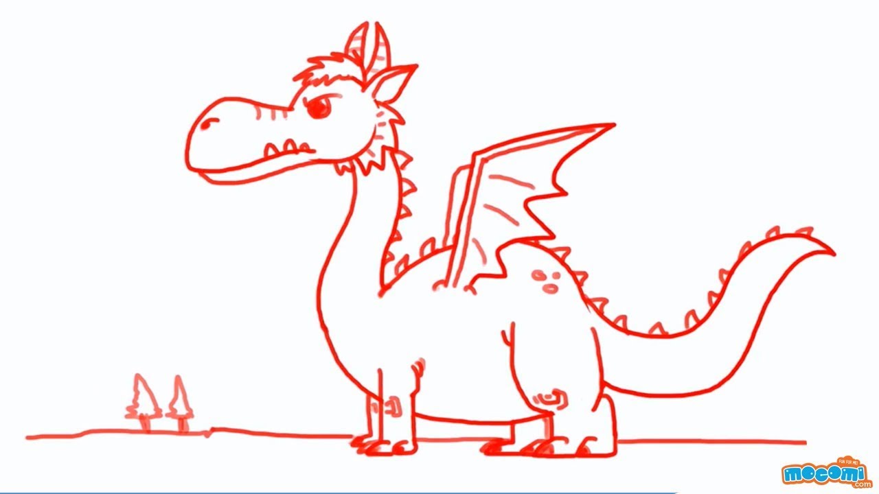 1280x720 How To Draw A Dragon Step By Step Drawing For Kids Educational