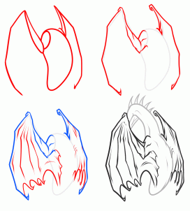 272x302 How To Draw Dragon Wings, Step By Step, Dragons, Draw A Dragon