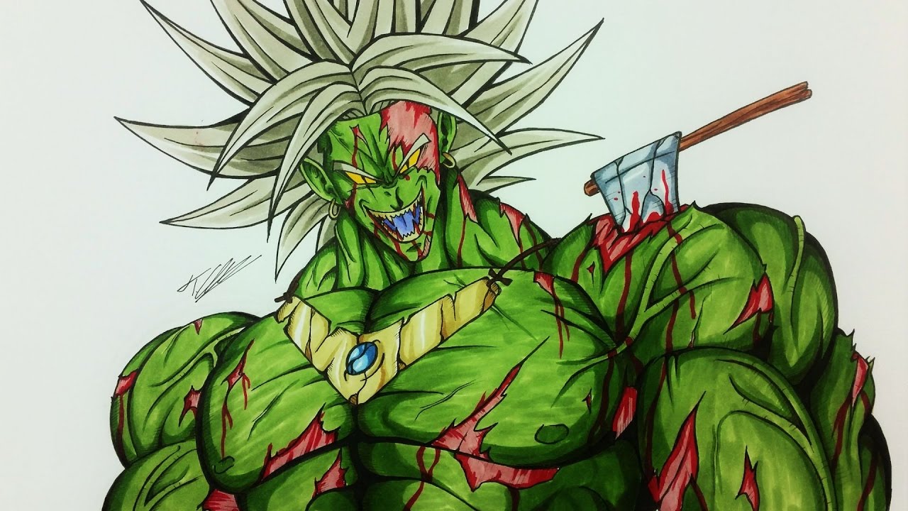1280x720 Drawing Broly As A Zombie Halloween Dragonball Z Tolgart