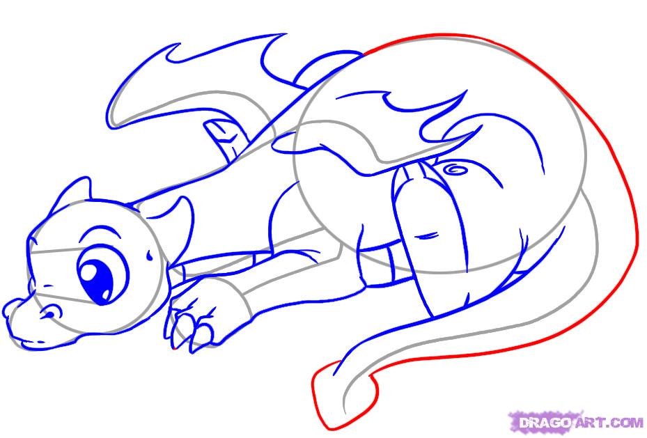 929x629 How To Draw A Cute Dragon, Step By Step, Dragons, Draw A Dragon