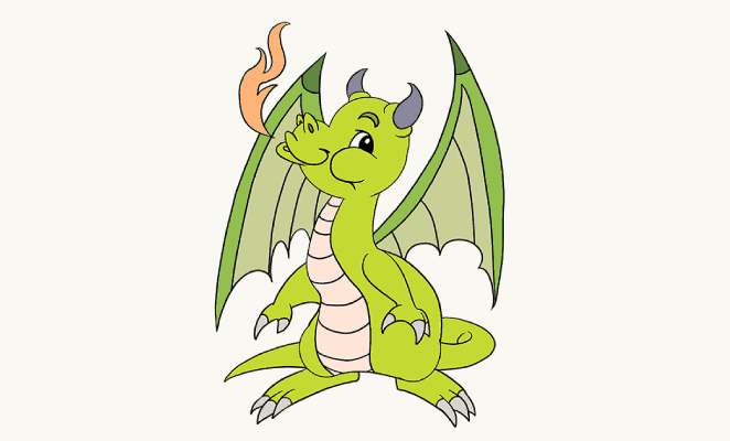 662x400 How To Draw A Cartoon Baby Dragon Easy