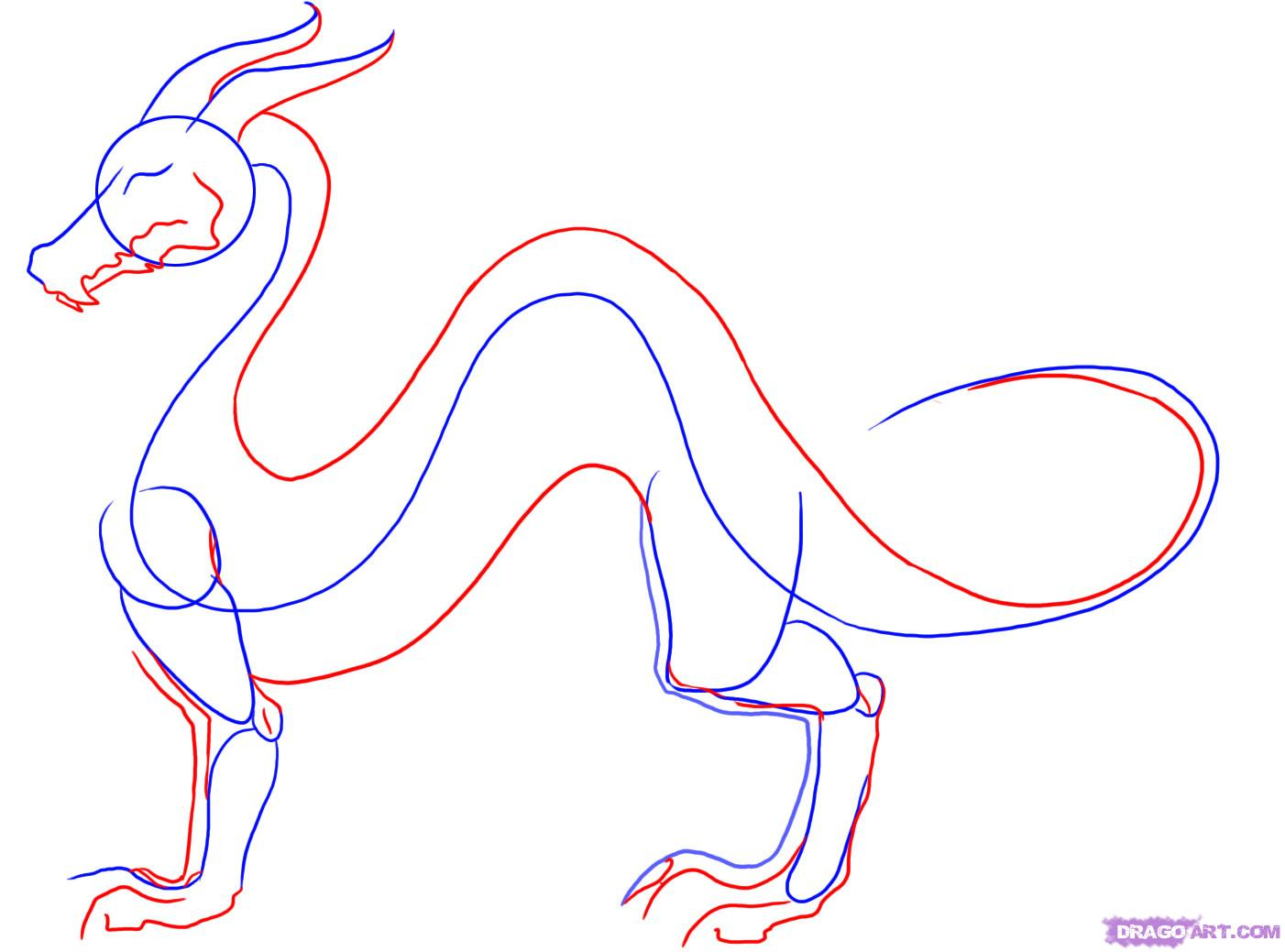 1402x1039 Drawing Dragons Step By Step