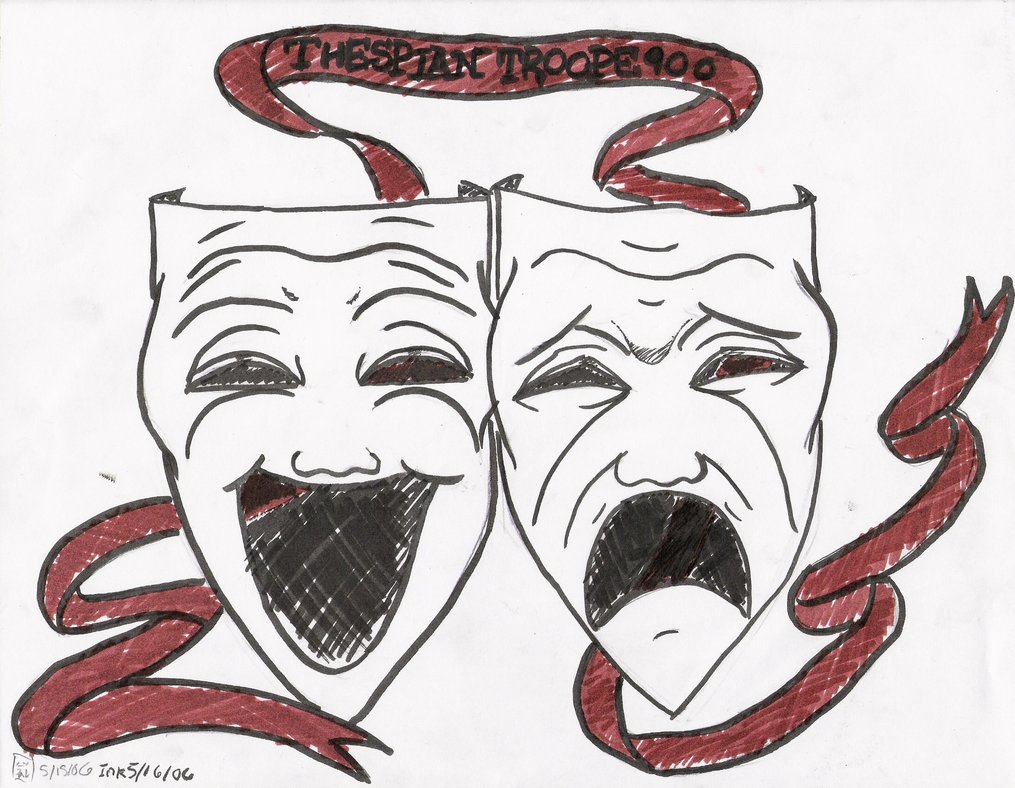 1015x788 Drama Masks By Gothickenshin