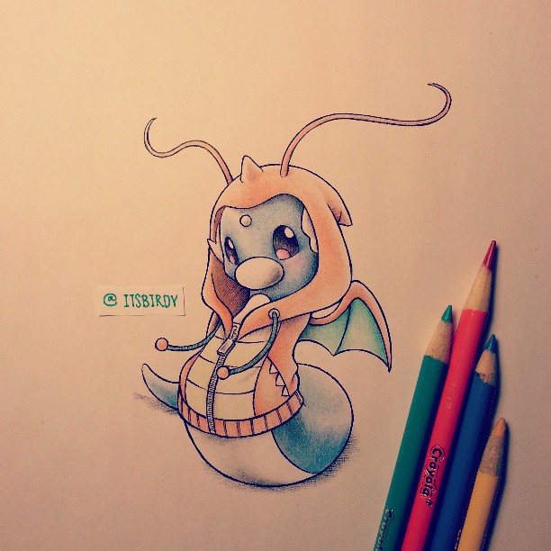 612x612 Dratini In Dragonite Hoodie
