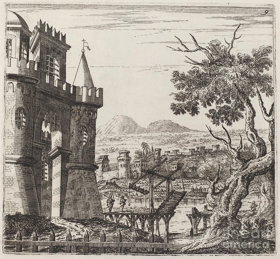 900x833 With A Castle And A Drawbridge Drawing By Giuseppe Antonio Landi