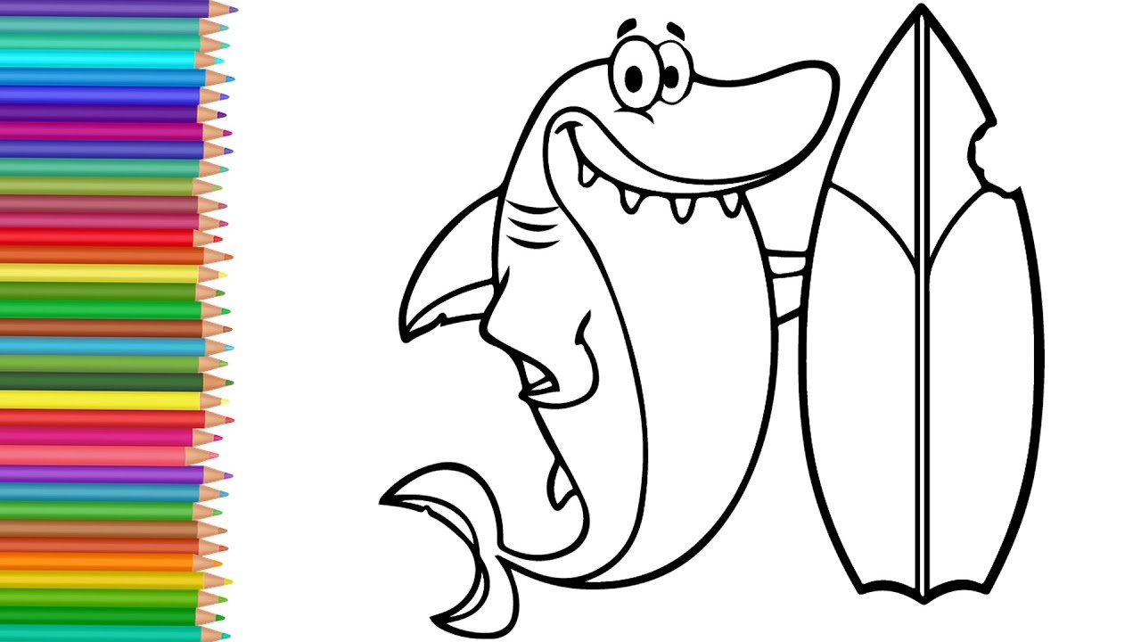 1280x720 Shark Coloring Pages For Kids