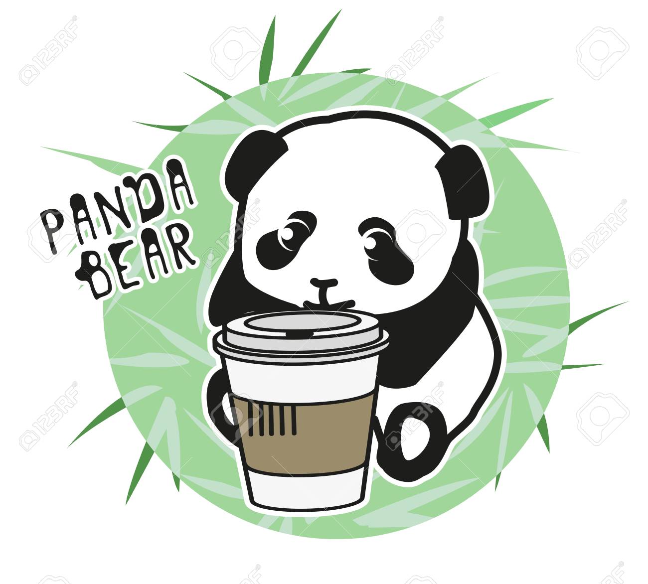 1300x1172 Panda Bear Illustration Children, Young, Set. Funny Drawing