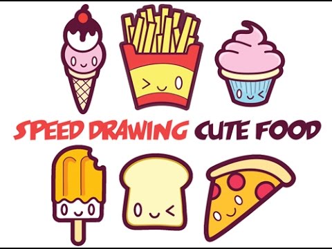 480x360 Speed Drawing How To Draw Cute Food With Faces Easy Step By Step