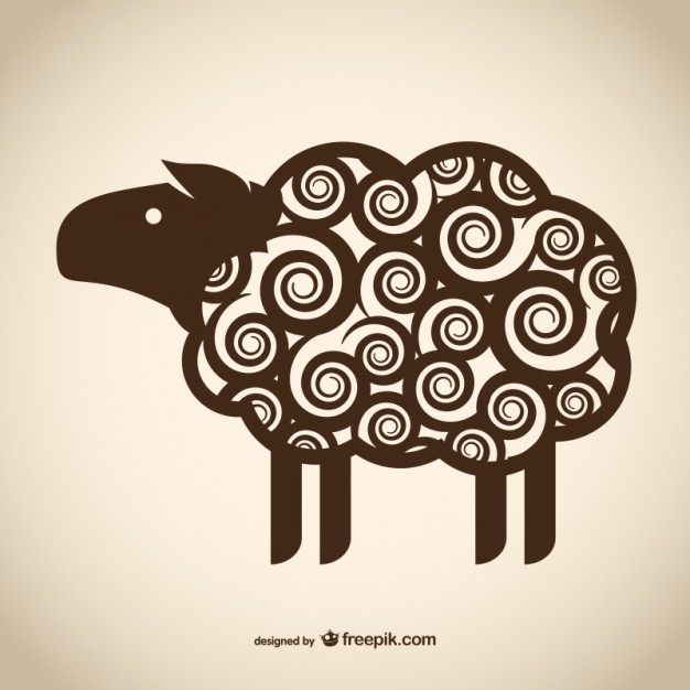 626x626 Decorative Sheep Drawing Vector Free Download