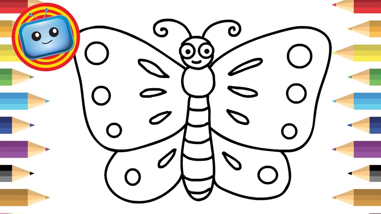 1280x720 How To Draw A Butterfly For Kids Simple Drawing Game Animation