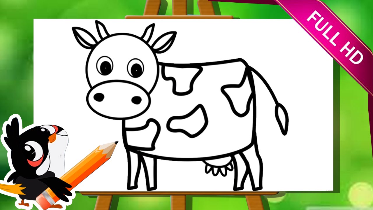1280x720 Learn How To Draw A Cow How To Draw Animals Easy Step By Step