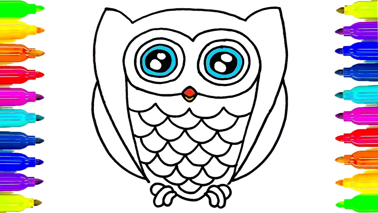 1280x720 How To Draw Owl Coloring Pages Drawing Ideas For Kids