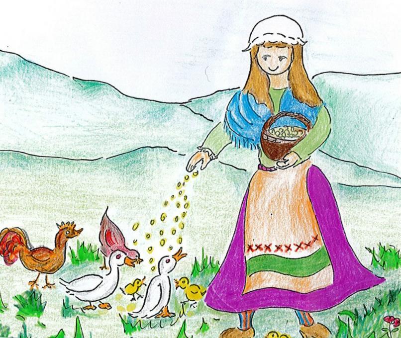 806x680 Peasant Girl. People. Drawings. Pictures. Drawings Ideas For Kids