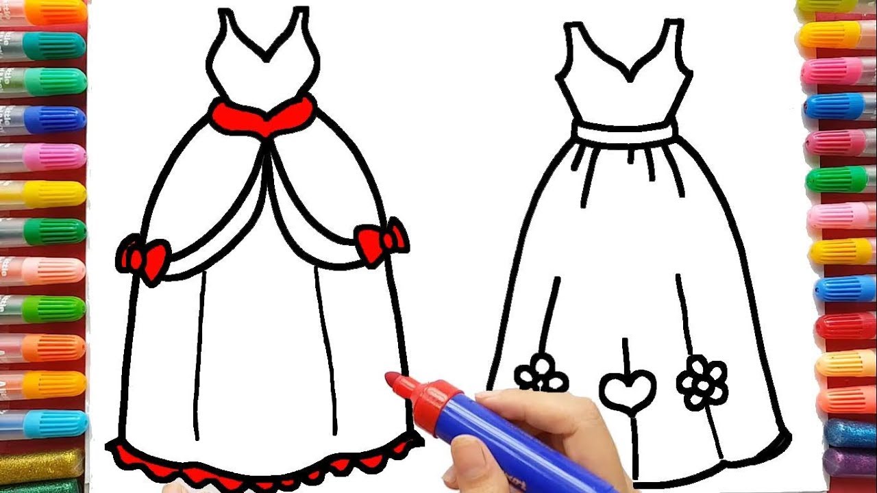 1280x720 Princess Dress Drawing, Art For Kid Help Toddlers How To Draw
