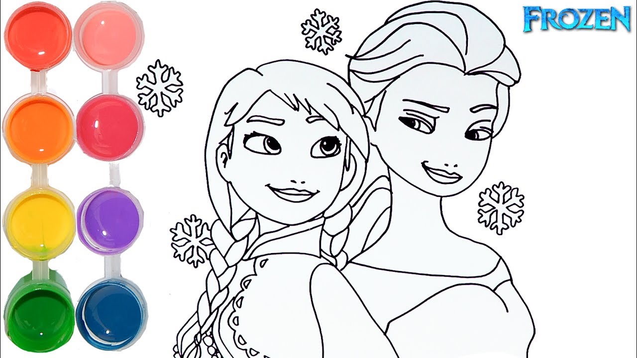 1280x720 How To Draw Amp Color Frozen Elsa Amp Ana Drawing On Amp New Learning