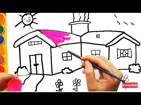 480x360 Teach Drawing To Kids, How To Draw House With Water Colour
