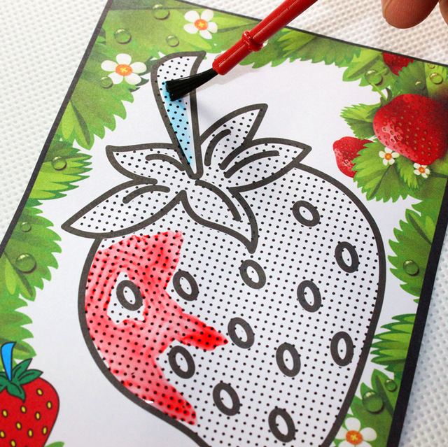 640x639 20pcslot 8.512cm Small Kids Water Painting Color Paper Set No