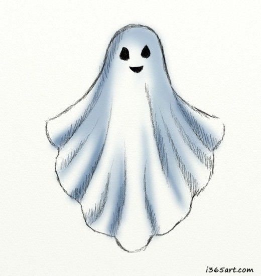 520x551 How To Draw A Ghost Tutorials