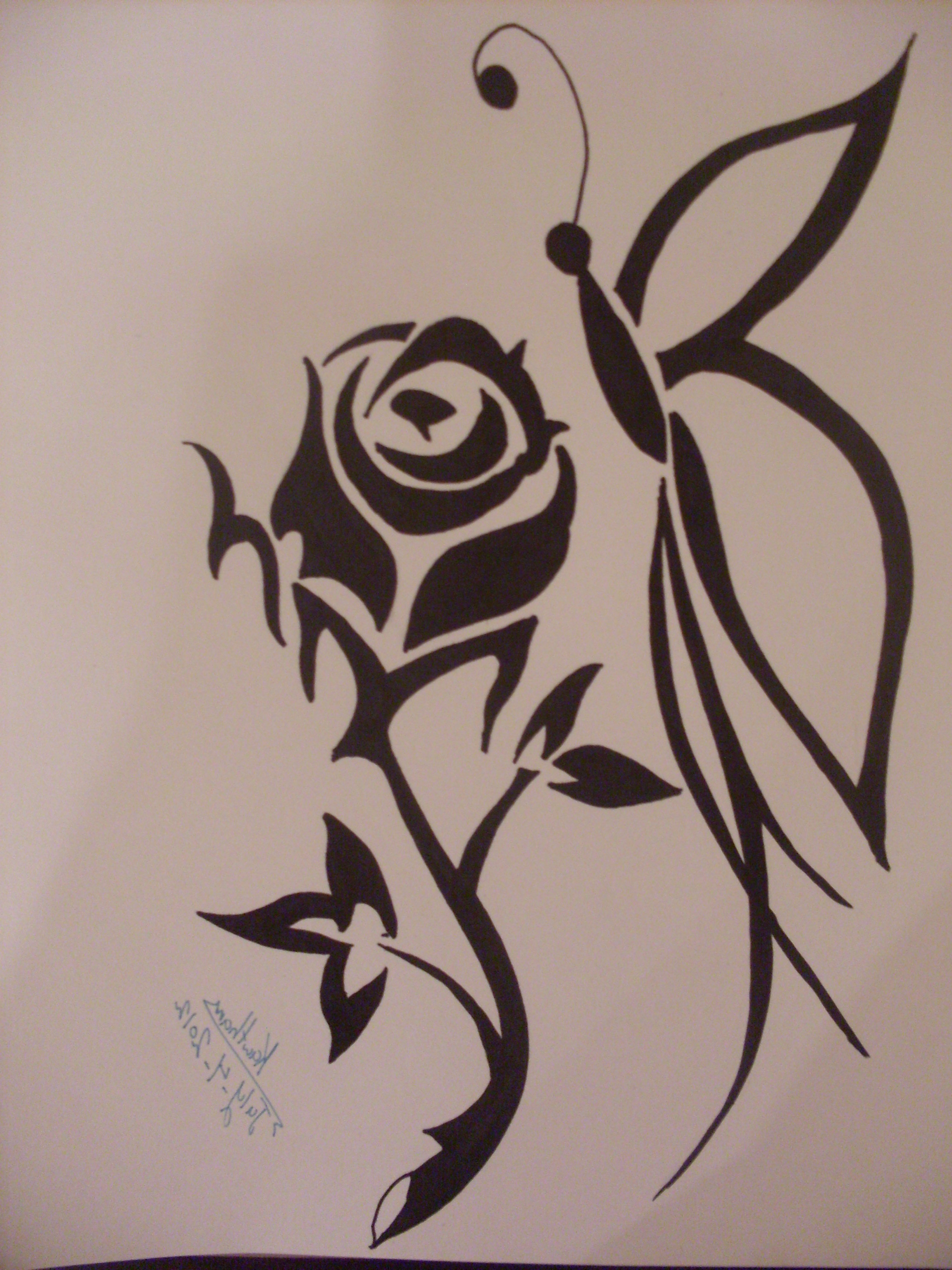 2304x3072 Pencil Drawing Of Flowers And Butterflies Rose Flowers Drawing