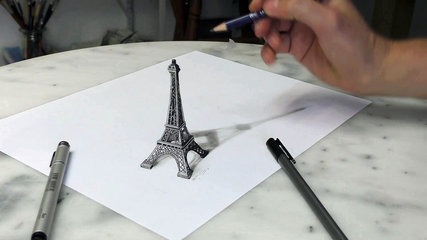 427x240 Pigeon Drawing In 3d !! Optical Illusion By Stefan Pabst