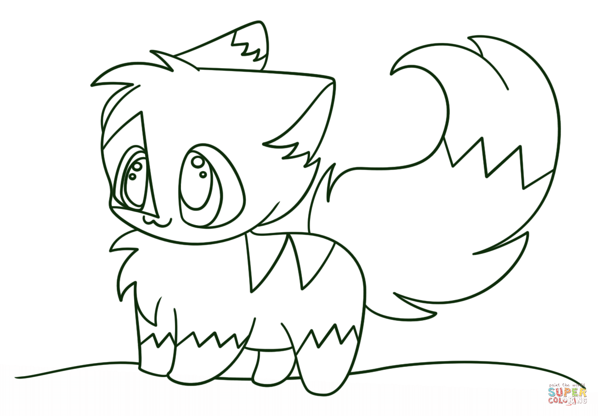 1186x824 Inspiring Chibi Animal Coloring Pages Images For Easy Mythical