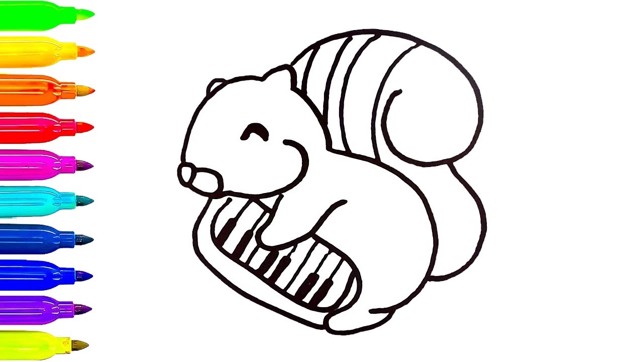 1280x720 How To Draw Squirrel For Kids Coloring Pages Animals Learn