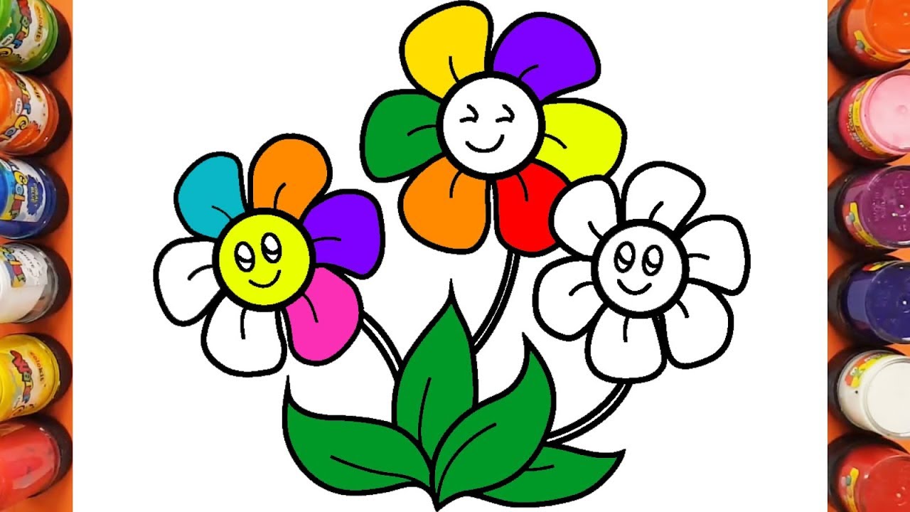1280x720 Drawing Colorful Flowers For Sunday Coloring Pages For Kids
